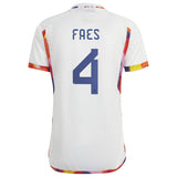 Belgium Away Shirt 2022 with Faes 4 printing - Kit Captain