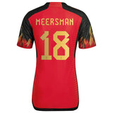 Belgium Home Authentic Shirt 2022 with Meersman 18 printing - Kit Captain