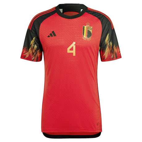 Belgium Home Authentic Shirt 2022 with Tysiak 4 printing - Kit Captain