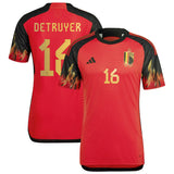 Belgium Home Authentic Shirt 2022 with Detruyer 16 printing - Kit Captain