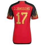 Belgium Home Authentic Shirt 2022 with J.Janssens 17 printing - Kit Captain