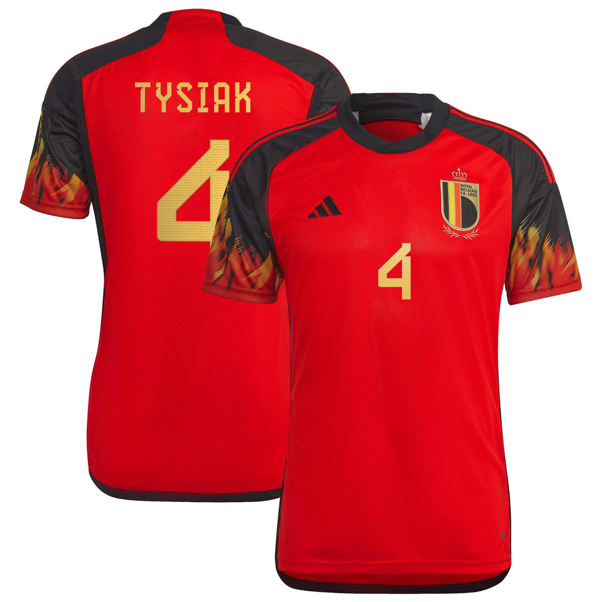 Belgium Home Shirt 2022 with Tysiak 4 printing - Kit Captain