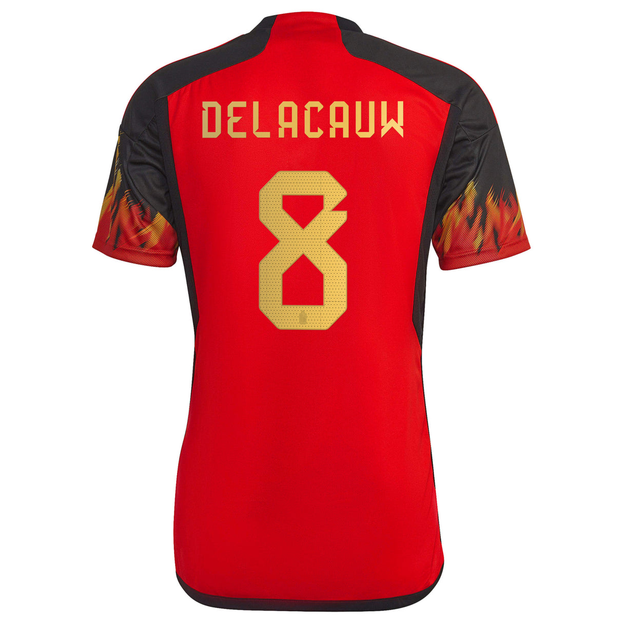 Belgium Home Shirt 2022 with Delacauw 8 printing - Kit Captain