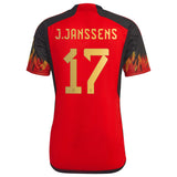 Belgium Home Shirt 2022 with J.Janssens 17 printing - Kit Captain