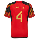 Belgium Home Shirt 2022 - Kids with Tysiak 4 printing - Kit Captain