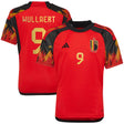 Belgium Home Shirt 2022 - Kids with Wullaert 9 printing - Kit Captain