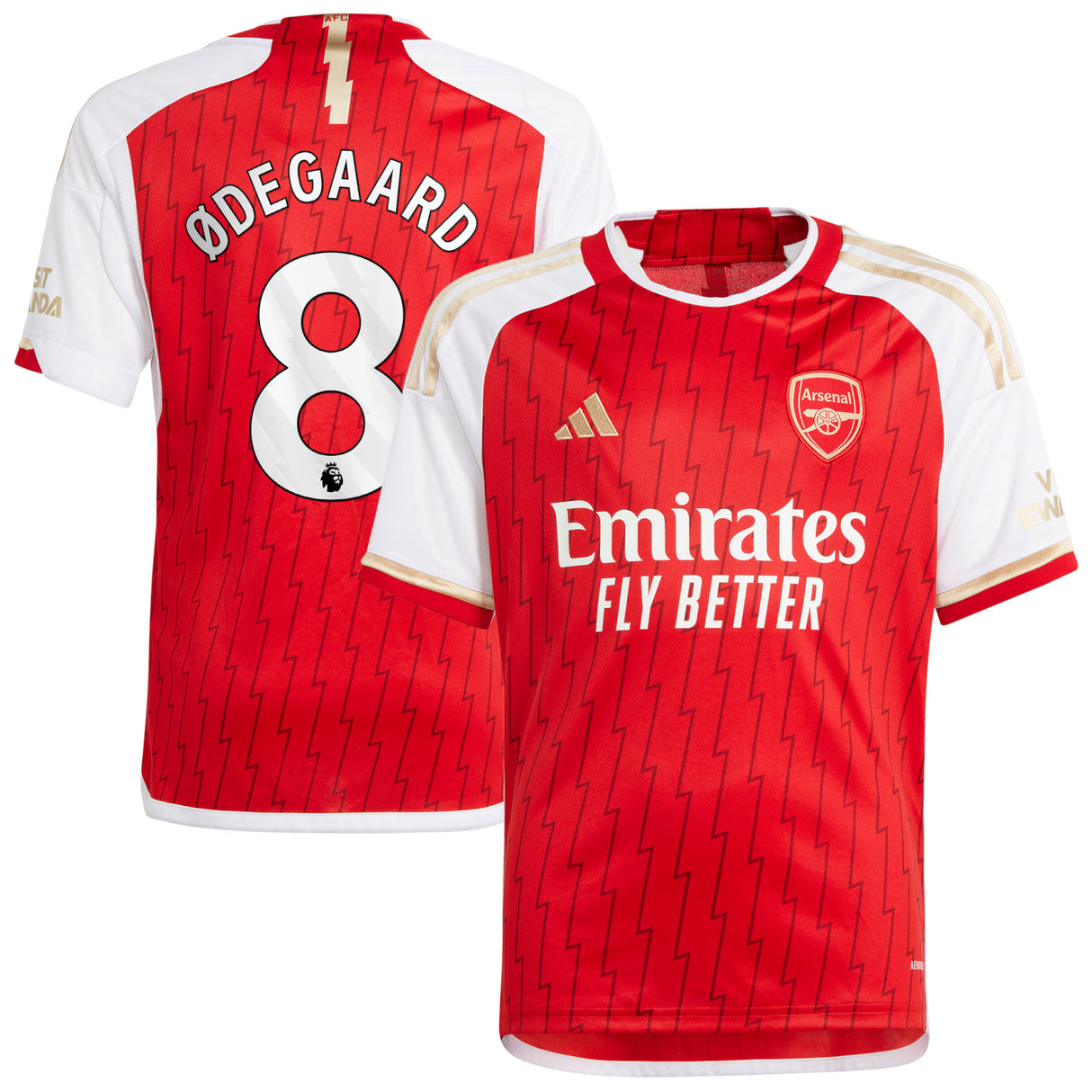 Arsenal adidas Home Shirt 2023-24 - Kids with í˜degaard 8 printing - Kit Captain