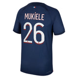 Paris Saint-Germain Nike Home Dri Fit Adv Match Shirt 2023-24 with Mukiele 26 printing - Kit Captain