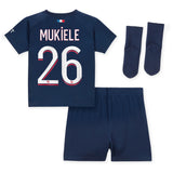 Paris Saint-Germain Nike Home Stadium Kit 2023-24 - Infant with Mukiele 26 printing - Kit Captain