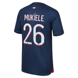 Paris Saint-Germain Nike Home Stadium Shirt 2023-24 - Kids with Mukiele 26 printing - Kit Captain