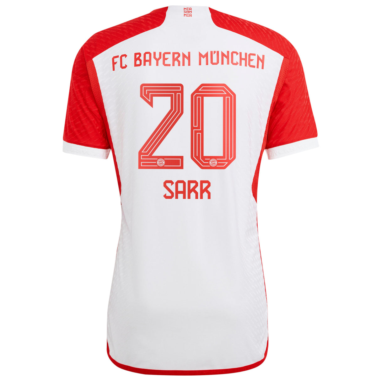 FC Bayern adidas Home Authentic Shirt 2023-24 with Sarr 20 printing - Kit Captain