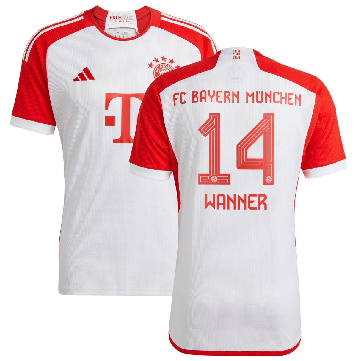 FC Bayern adidas Home Shirt 2023-24 with Wanner 14 printing - Kit Captain