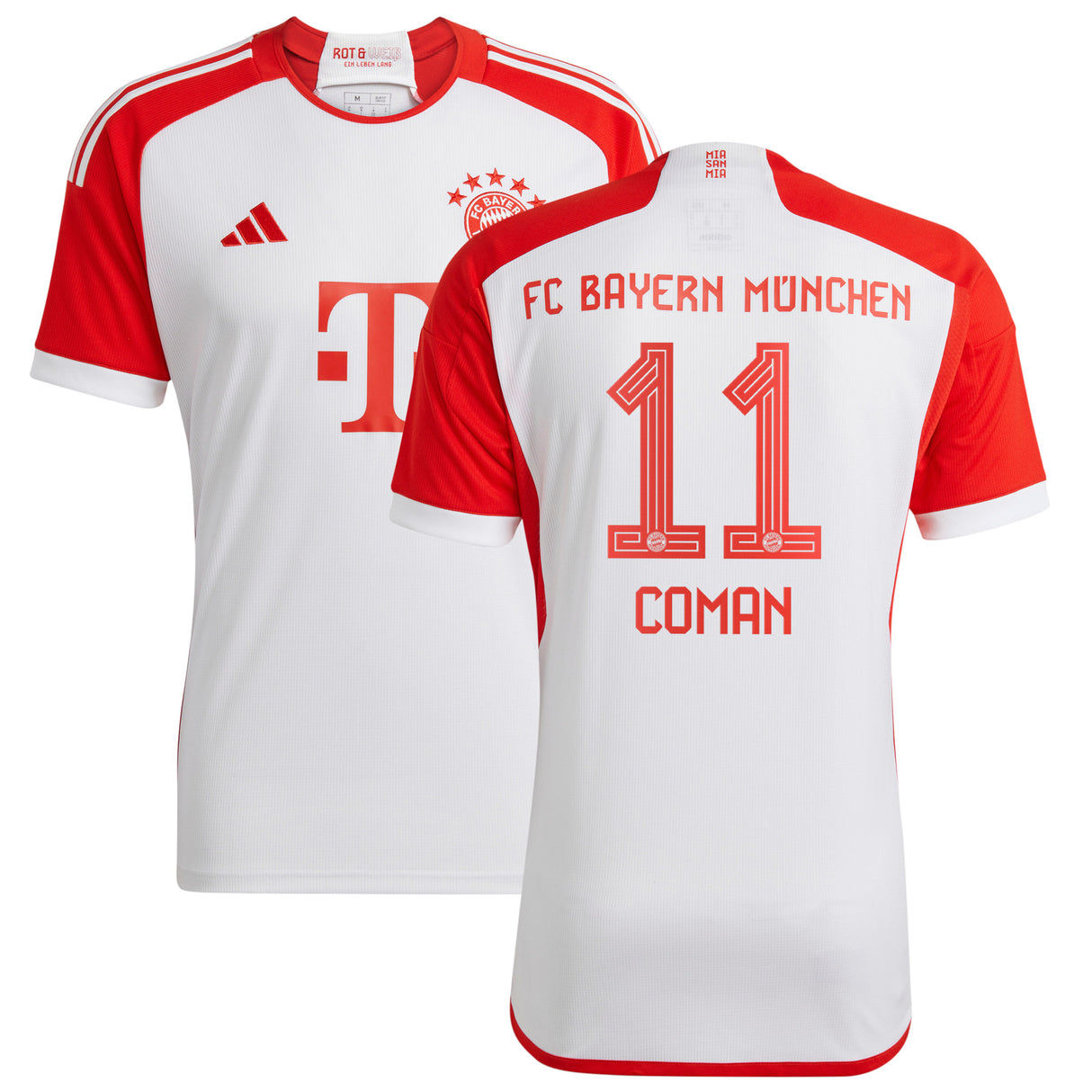 FC Bayern adidas Home Shirt 2023-24 with Coman 11 printing - Kit Captain