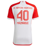 FC Bayern adidas Home Shirt 2023-24 - Kids with Mazraoui 40 printing - Kit Captain