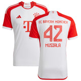 FC Bayern adidas Home Shirt 2023-24 - Kids with Musiala 42 printing - Kit Captain