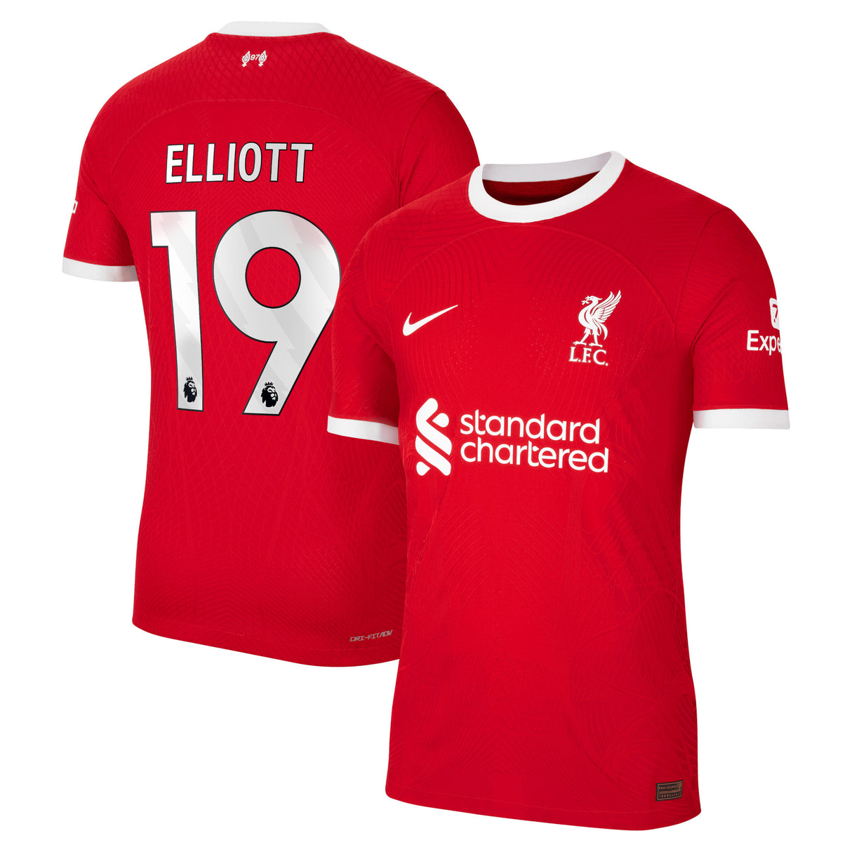 Liverpool Nike Home Dri Fit Adv Match Shirt - 2023-24 with Elliott 19 printing - Kit Captain