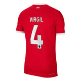 Liverpool Nike Home Dri Fit Adv Match Shirt - 2023-24 with Virgil 4 printing - Kit Captain