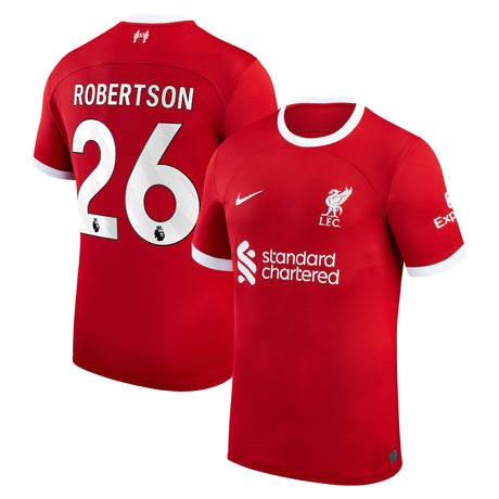 Liverpool Nike Home Stadium Shirt - 2023-24 - Kids with Robertson 26 printing - Kit Captain