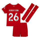 Liverpool Nike Home Stadium Kit - 2023-24 - Little Kids with Robertson 26 printing - Kit Captain