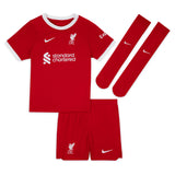 Liverpool Nike Home Stadium Kit - 2023-24 - Little Kids with Darwin 27 printing - Kit Captain