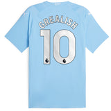 Manchester City Puma Home Authentic Shirt 2023-24 with Grealish 10 printing - Kit Captain