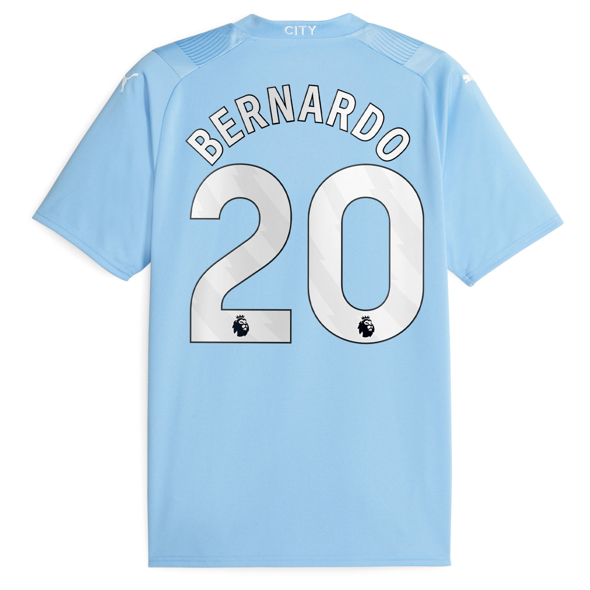 Manchester City Puma Home Shirt 2023-24 with Bernardo 20 printing - Kit Captain