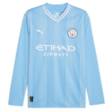 Manchester City Puma Home Shirt 2023-24 - Long Sleeve with Mahrez 26 printing - Kit Captain