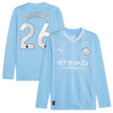 Manchester City Puma Home Shirt 2023-24 - Long Sleeve with Mahrez 26 printing - Kit Captain