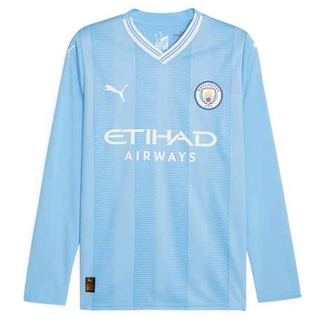 Manchester City Puma Home Shirt 2023-24 - Long Sleeve with Bernardo 20 printing - Kit Captain