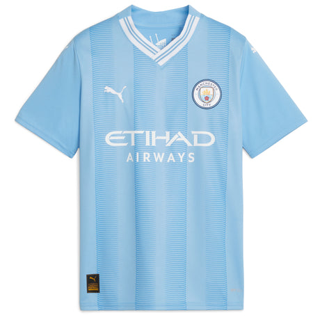 Manchester City Puma Home Shirt 2023-24 - Kids with Stones 5 printing - Kit Captain