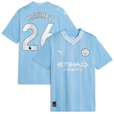 Manchester City Puma Home Shirt 2023-24 - Kids with Mahrez 26 printing - Kit Captain