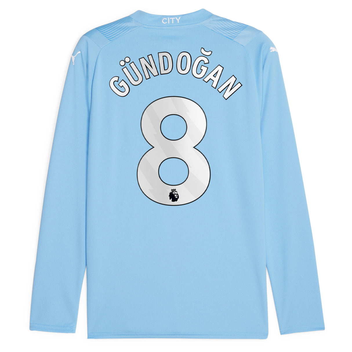 Manchester City Puma Home Shirt 2023-24 - Long Sleeve - Kids with Gündogan 8 printing - Kit Captain