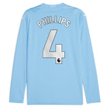 Manchester City Puma Home Shirt 2023-24 - Long Sleeve - Kids with Phillips 4 printing - Kit Captain