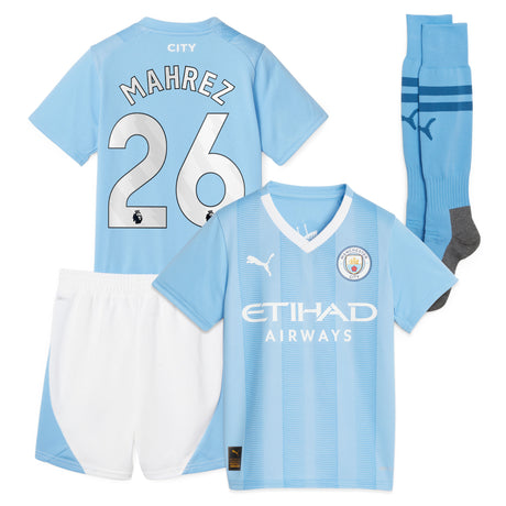 Manchester City Puma Home Minikit 2023-24 with Mahrez 26 printing - Kit Captain