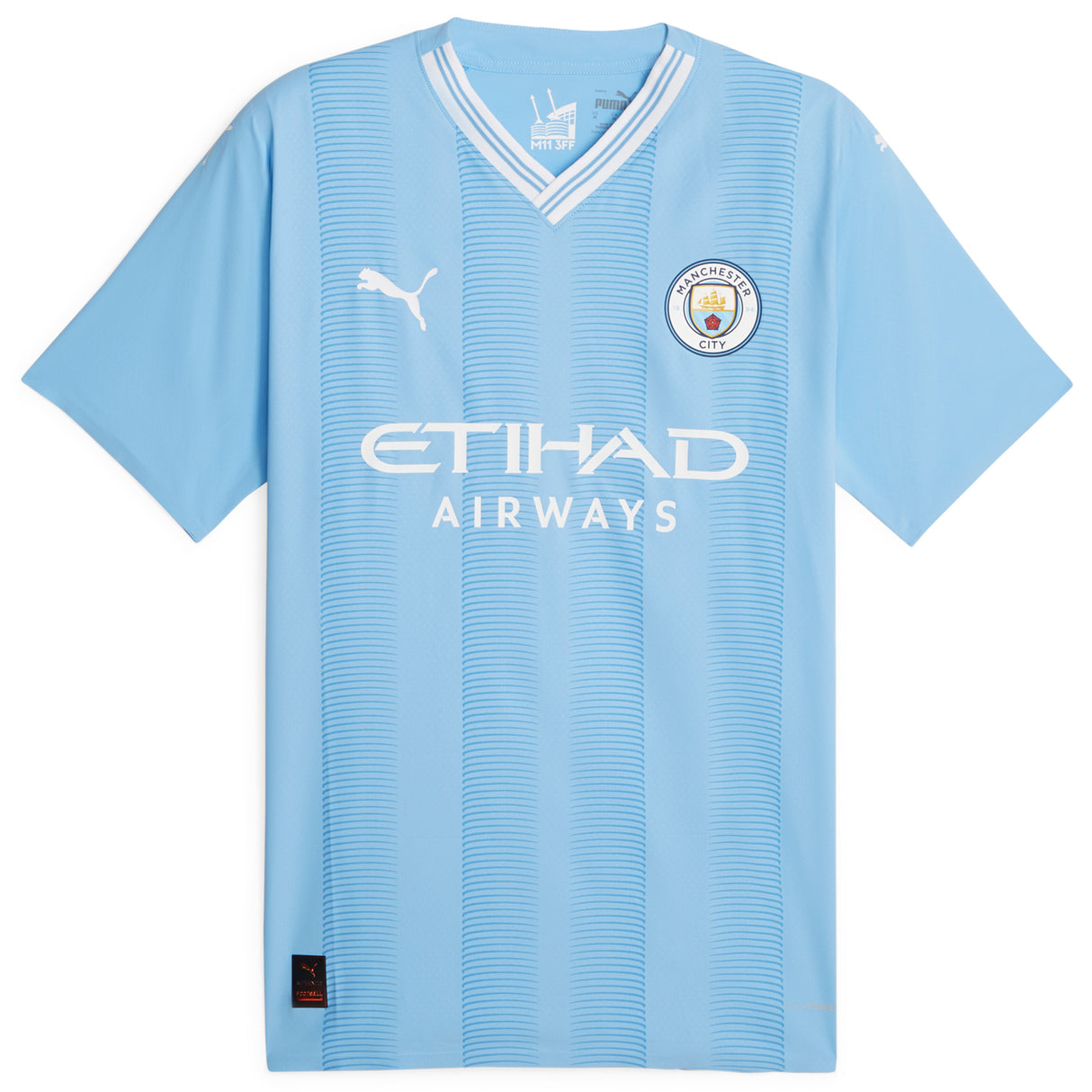 Manchester City Puma Home Authentic Shirt 2023-24 with Champions 23 printing - Kit Captain