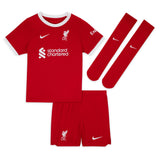 Liverpool Nike Home Stadium Kit - 2023-24 - Little Kids with Mac Allister 10 printing - Kit Captain