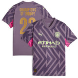 Manchester City Puma Goalkeeper Shirt 2023-24 - Kids with Champions of Europe 23 printing - Kit Captain