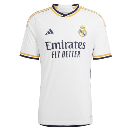 Real Madrid adidas Home Authentic Shirt 2023-24 with Vini Jr. 7 printing - Kit Captain