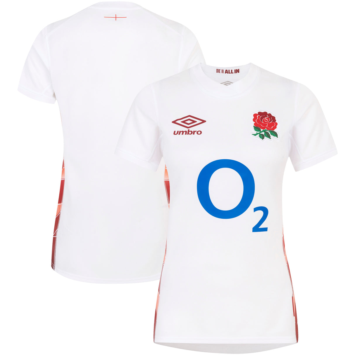 England Rugby Red Roses Home Replica Jersey 2023/24 - White - Junior - Kit Captain