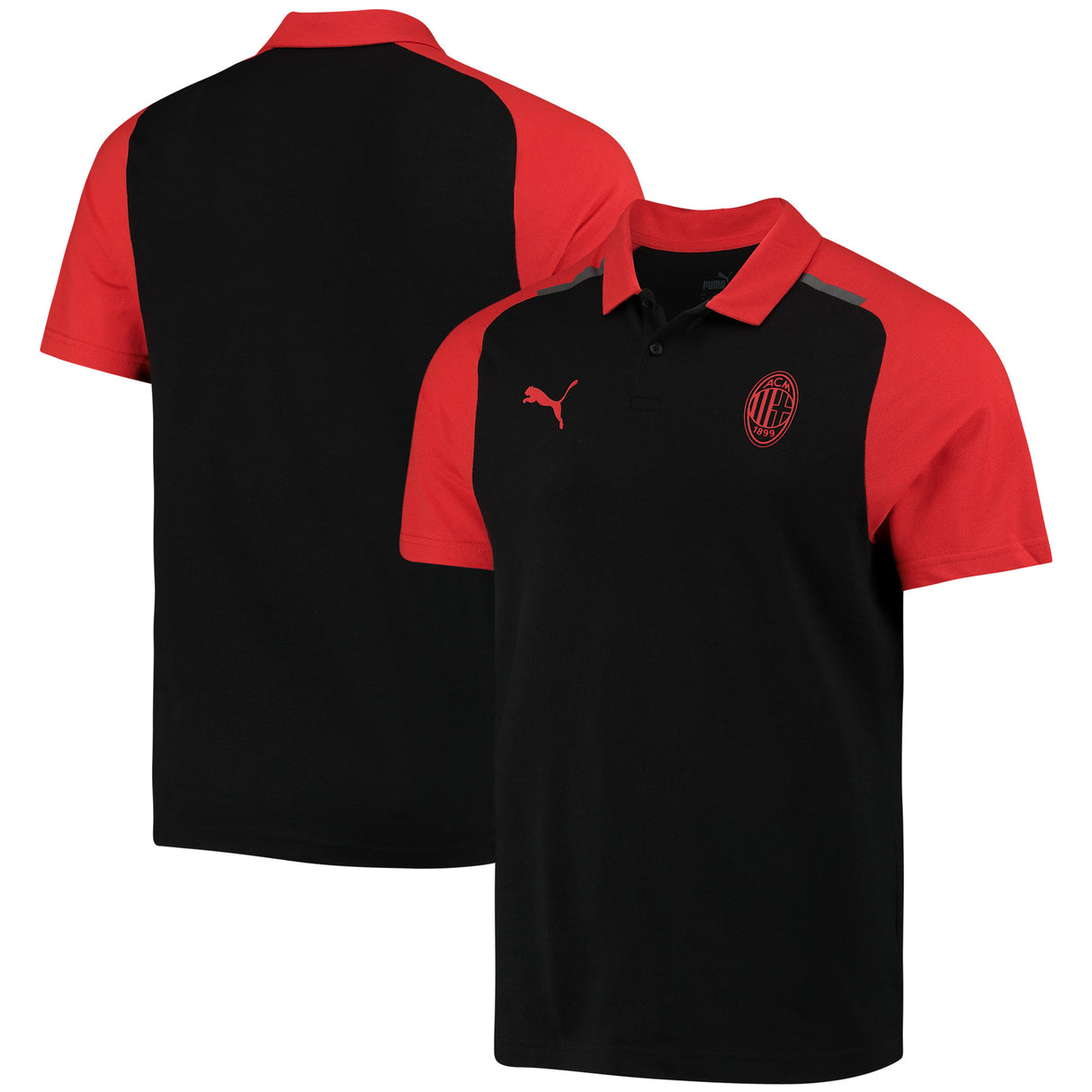 AC Milan Puma Casuals Polo - Black - Kit Captain