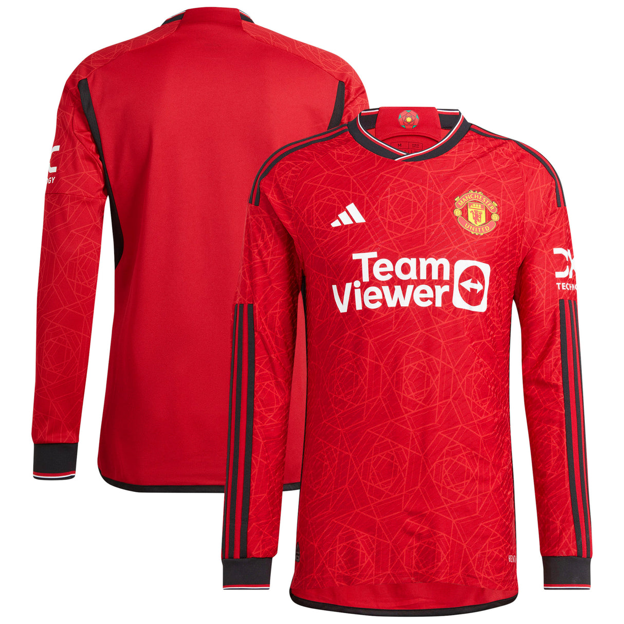 Manchester United adidas Home Authentic Shirt 2023-24 - Long Sleeve - Kit Captain