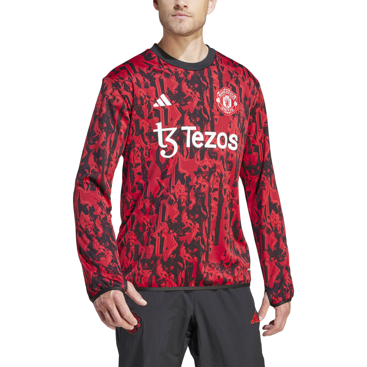 Manchester United adidas Pre Match Warm Top - Red