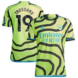 Arsenal adidas Away Authentic Shirt 2023-24 with Trossard 19 printing - Kit Captain