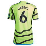 Arsenal adidas Away Authentic Shirt 2023-24 with Gabriel 6 printing - Kit Captain