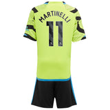 Arsenal adidas Away Minikit 2023-24 with Martinelli 11 printing - Kit Captain