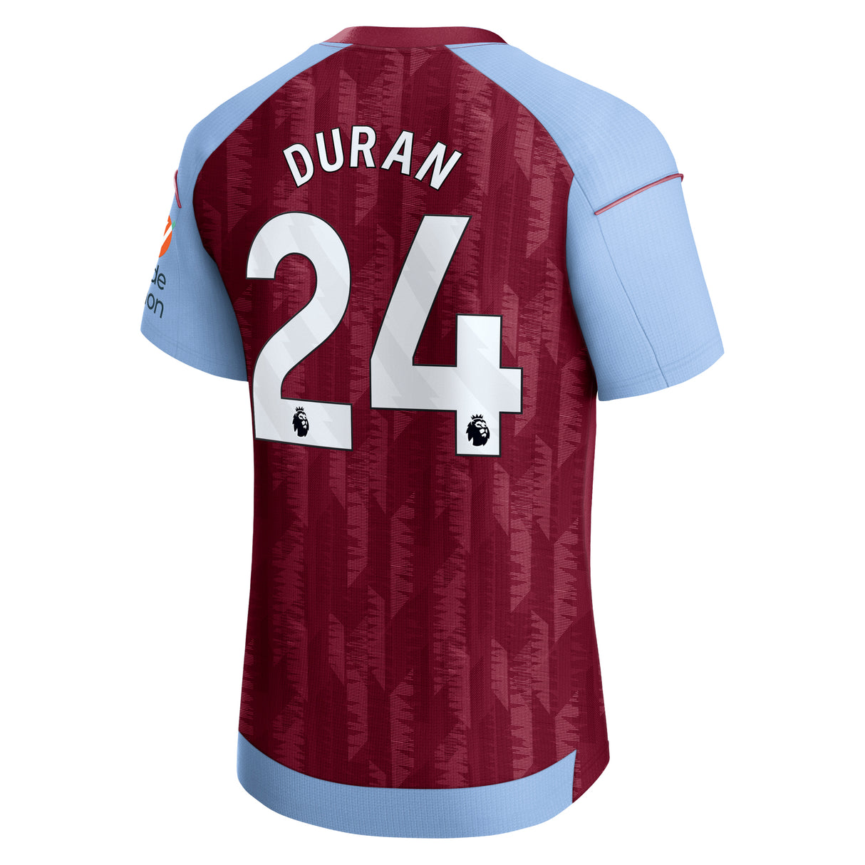 Aston Villa Castore Home Pro Shirt 2023-24 with Duran 24 printing - Kit Captain