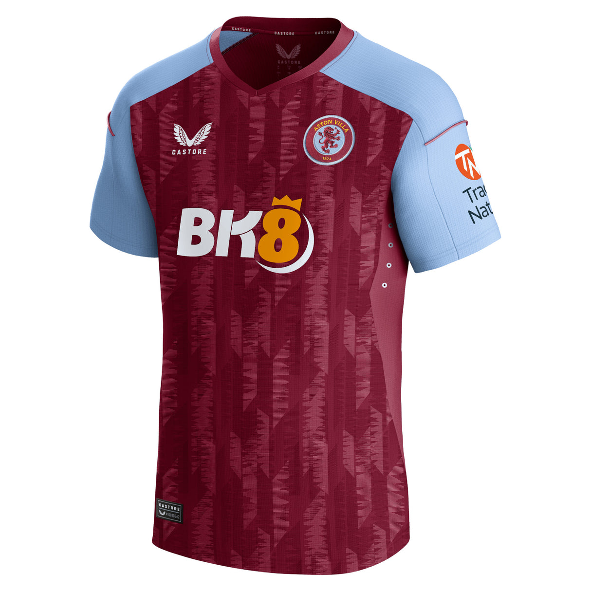 Aston Villa Castore Home Pro Shirt 2023-24 with Konsa 4 printing - Kit Captain