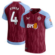 Aston Villa Castore Home Pro Shirt 2023-24 with Konsa 4 printing - Kit Captain