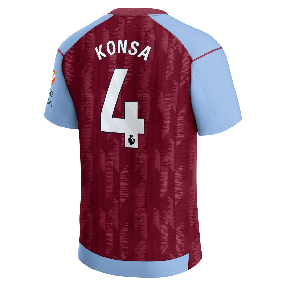 Aston Villa Castore Home Shirt 2023-24 with Konsa 4 printing - Kit Captain