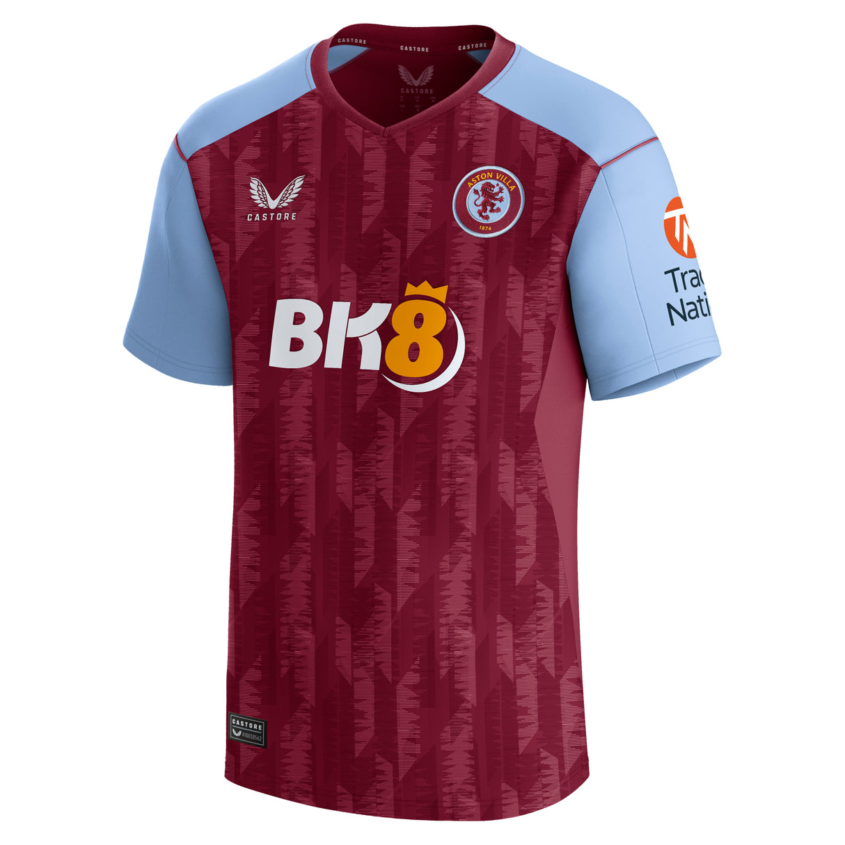 Aston Villa Castore Home Shirt 2023-24 with Digne 12 printing - Kit Captain